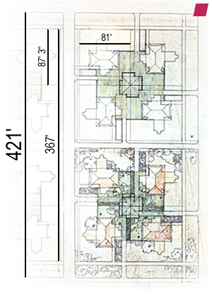 'Expanded Roberts Block' by Frank Lloyd Wright from 'Frank Lloyd Wright 1885-1916: The Complete Works' [Volume 1] by Bruce Brooks Pfeiffer, edited by Peter Gössel, published by Taschen 2011