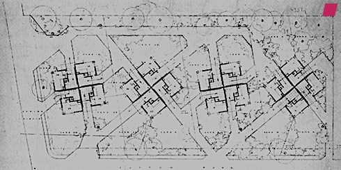 'The Ardmore Experiment' (Suntop Houses / Suntop Homes / Quadruple Sun-Deck Type) sitemap 1938, FRANK LLOYD WRIGHT: DIE LEBENDIGE STADT - 1998, David G. De Long (Editor)