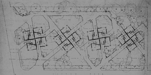 'The Ardmore Experiment' (Suntop Houses / Suntop Homes / Quadruple Sun-Deck Type) sitemap 1938, FRANK LLOYD WRIGHT: DIE LEBENDIGE STADT - 1998, David G. De Long (Editor) 'The Ardmore Experiment' (Suntop Houses / Suntop Homes / Quadruple Sun-Deck Type) sitemap 1938, FRANK LLOYD WRIGHT: DIE LEBENDIGE STADT - 1998, David G. De Long (Editor)