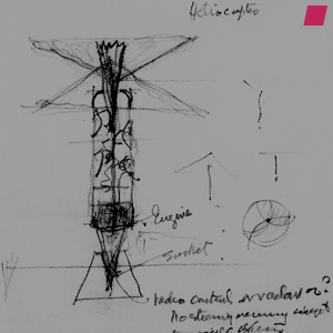 'Helicopter' - 1958, by Frank Lloyd Wright, from 'Frank Lloyd Wright 1943-1959: The Complete Works' by Bruce Brooks Pfeiffer, published by Taschen 2009