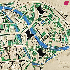 Competition for the redevelopment of the centre of Berlin [just before construction of the Berlin Wall], project 1958 by Le Corbusier, netpic, detail