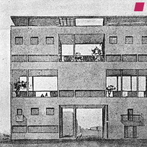'A GARDEN-CITY HOUSING SCHEME ...' 1925 by Le Corbusier, detail, from 'The City of To-morrow and Its Planning' by Le Corbusier, published by Dover Publications, 1987, NY