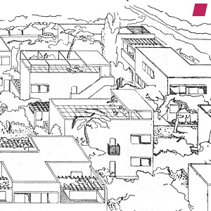 'Quartiers Modernes' Pessac, 1925 by Le Corbusier and Pierre Jeanneret, detail from 'Vers une architecture' by Le Corbusier, published by Dover Publications, Inc. 1986, reprint of the 1931 first English edition published by Rodker [published first 1923]