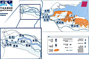 'Thames Gateway Framework Diagram' from 'Thames Gateway Planning Framework (RPG 9A)' published by HSMO in June 1995